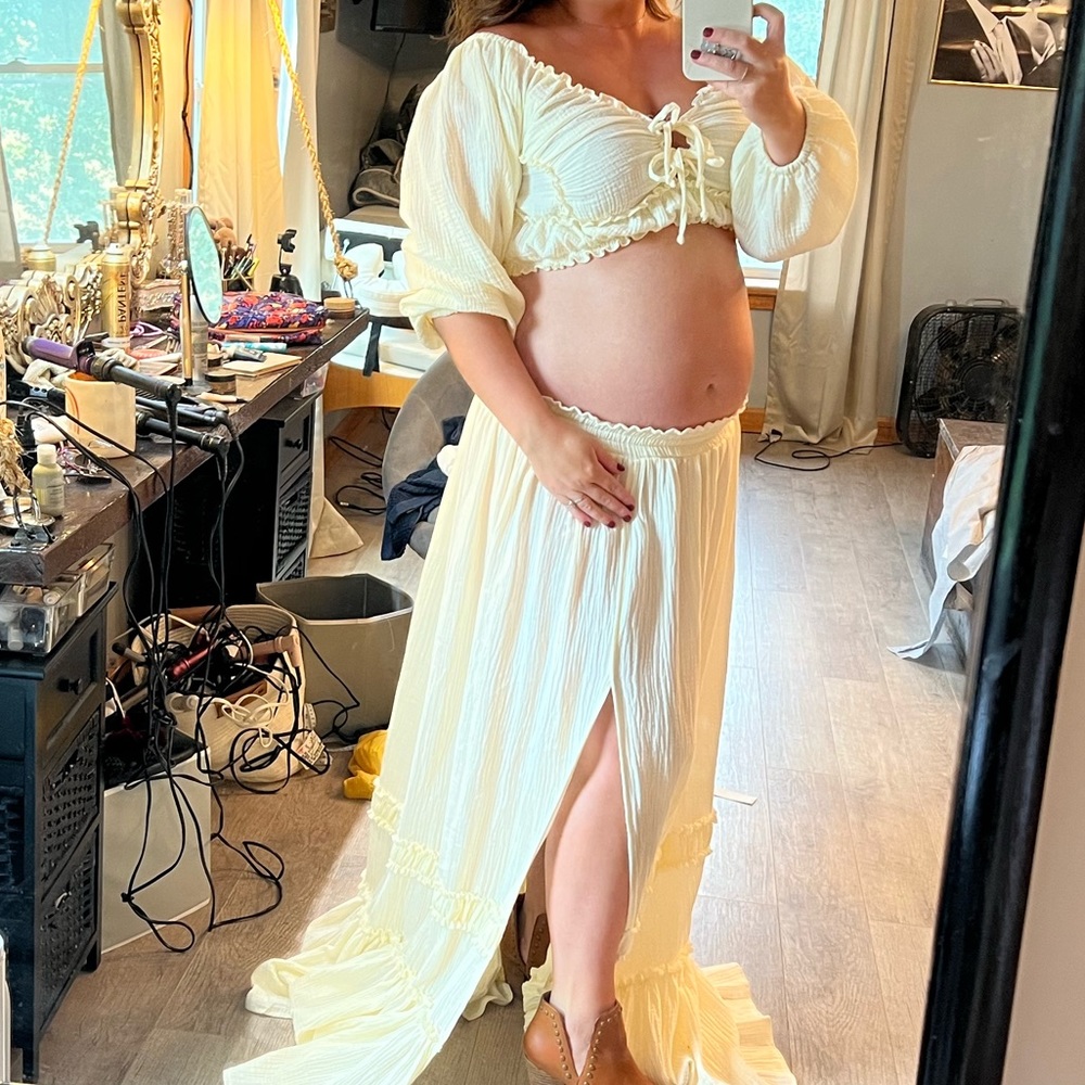 Maternity photos dress two piece set